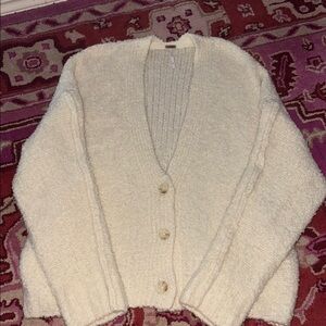 Free People Oversized Cream Cardigan